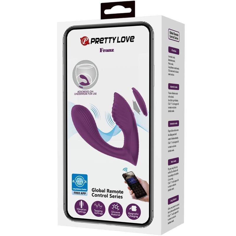 PRETTY LOVE - FRANZ MASAJEADOR & VIBRADOR APP MORADO