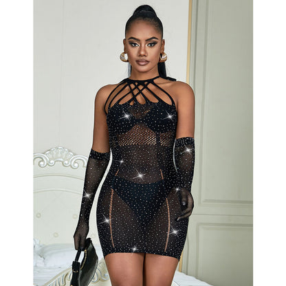 lencería sexy lencería erótica lencería sensual lencería atrevida lencería de mujer realzar figura seductor divertido llamativa tanga set kit conjunto  elegante elegante  salvaje vestido moderno blanco babydoll encaje mini vestido malla dinámico malla hueca purpurina diamantes brillo deslumbrante glamour one size talla unica